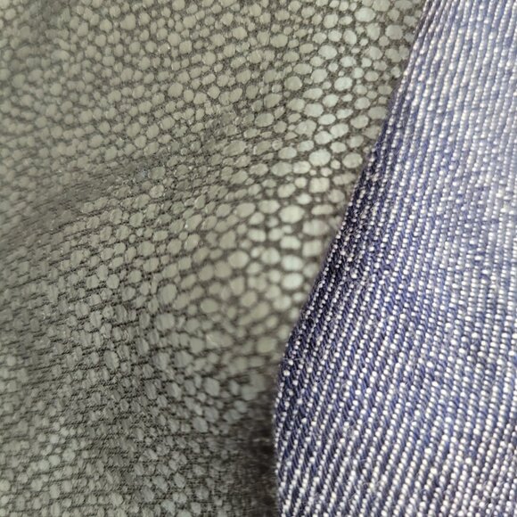 Karen Kane Vest Womens Plus 2X Blue Denim Black Faux Leather Moto Made in USA - Picture 10 of 14